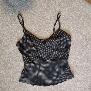 Polka dot sleeveless blouse